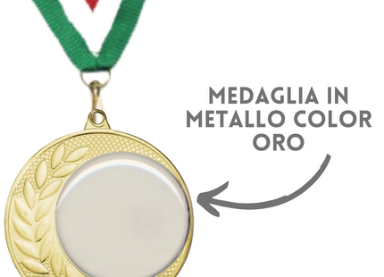 Medaglie personalizzate con logo resinato 70 mm oro | Cod. 22.307.69G