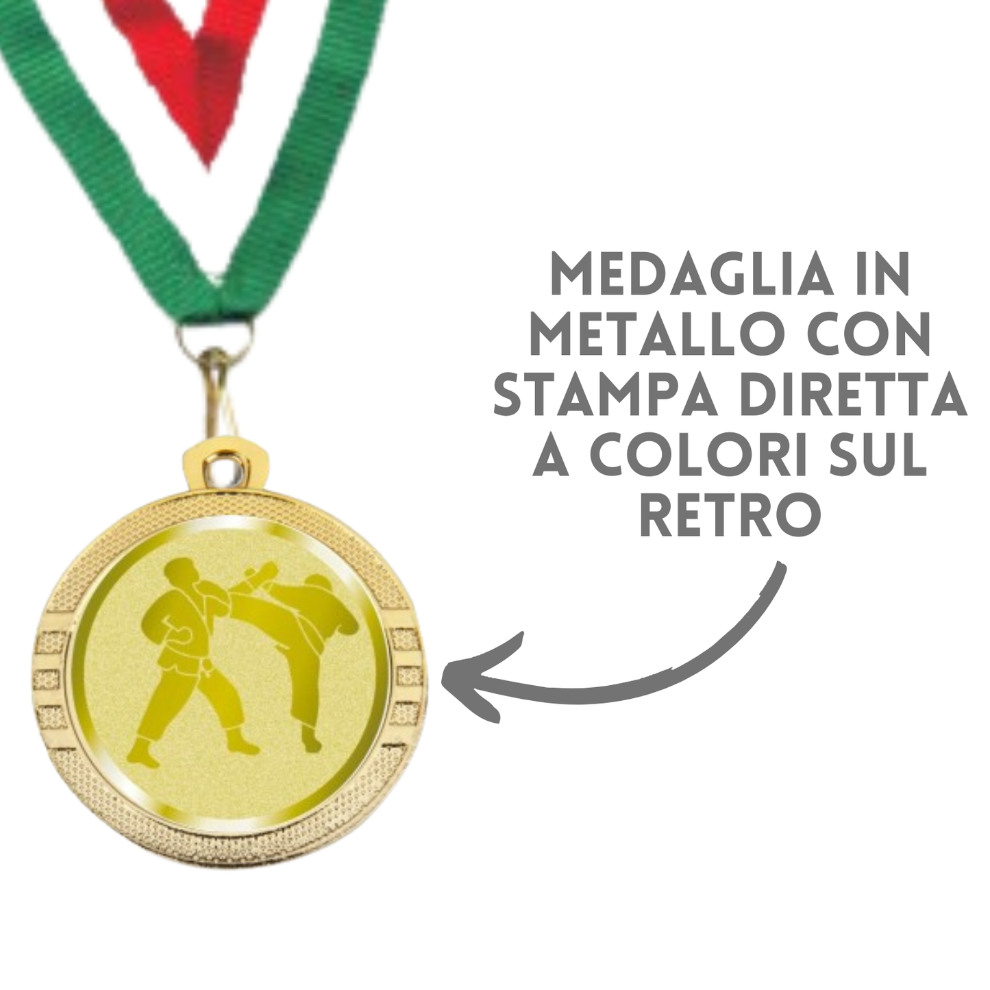 Medaglie competizioni Karate in stock personalizzate 32 mm oro | Cod. 23.00.32.KA