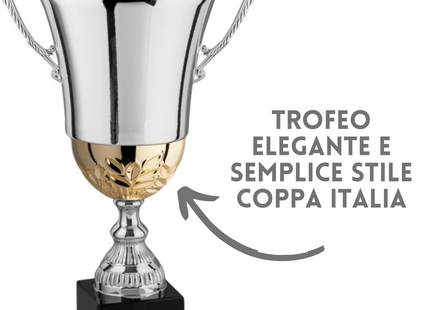 Coppa trofeo con manici bicolore da 32 cm | Cod. 2.496