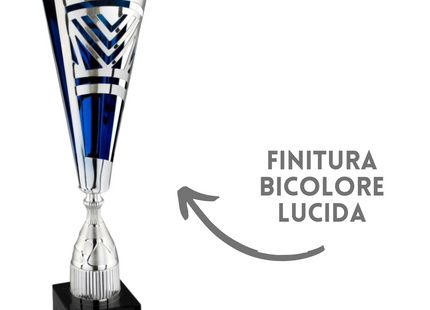 Coppa trofeo bicolore a lavorazione laser 61 cm | Cod. 2.552
