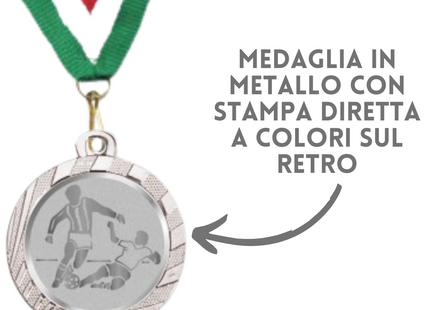 Medaglie Calcio in stock personalizzate 32 mm argento | Cod. 23.001.1CS