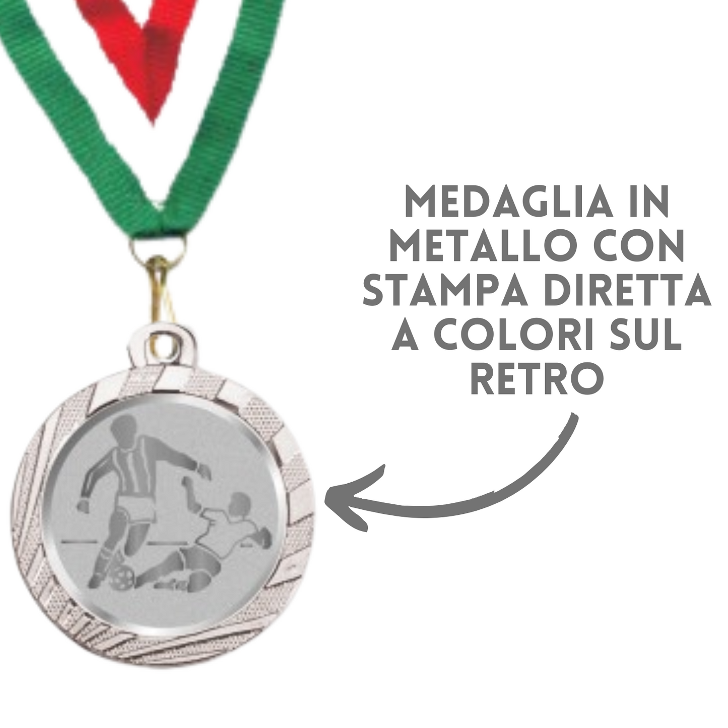Medaglie Calcio in stock personalizzate 32 mm argento | Cod. 23.001.1CS