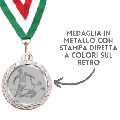 Medaglie Calcio in stock personalizzate 32 mm argento | Cod. 23.001.1CS
