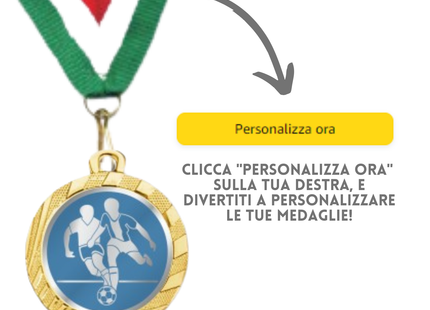 Medaglie competizioni Calcio in stock personalizzate 32 mm oro | Cod. 23.00.32.XG