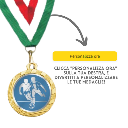 Medaglie competizioni Calcio in stock personalizzate 32 mm oro | Cod. 23.00.32.XG