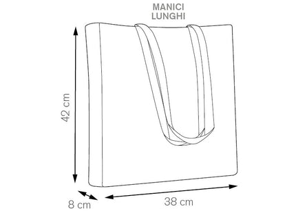 Shopper in Cotone 220 g/m² con Soffietto e Manici Colorati – Shelley PG194