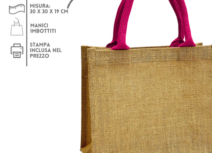 Shopper in Juta naturale 30 x 30 x 19 cm | Cod. BS905M