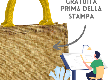 Shopper in Juta naturale 30 x 30 x 19 cm | Cod. BS905M