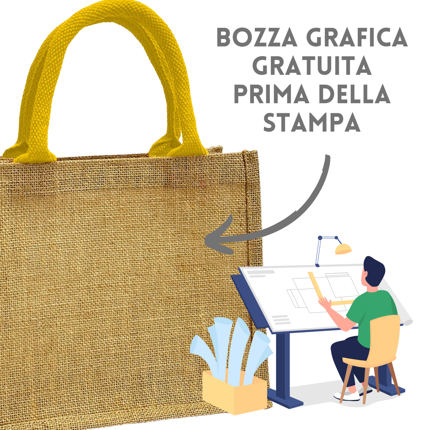 Shopper in Juta naturale 33 x 42 x 19 cm | Cod. BS905L