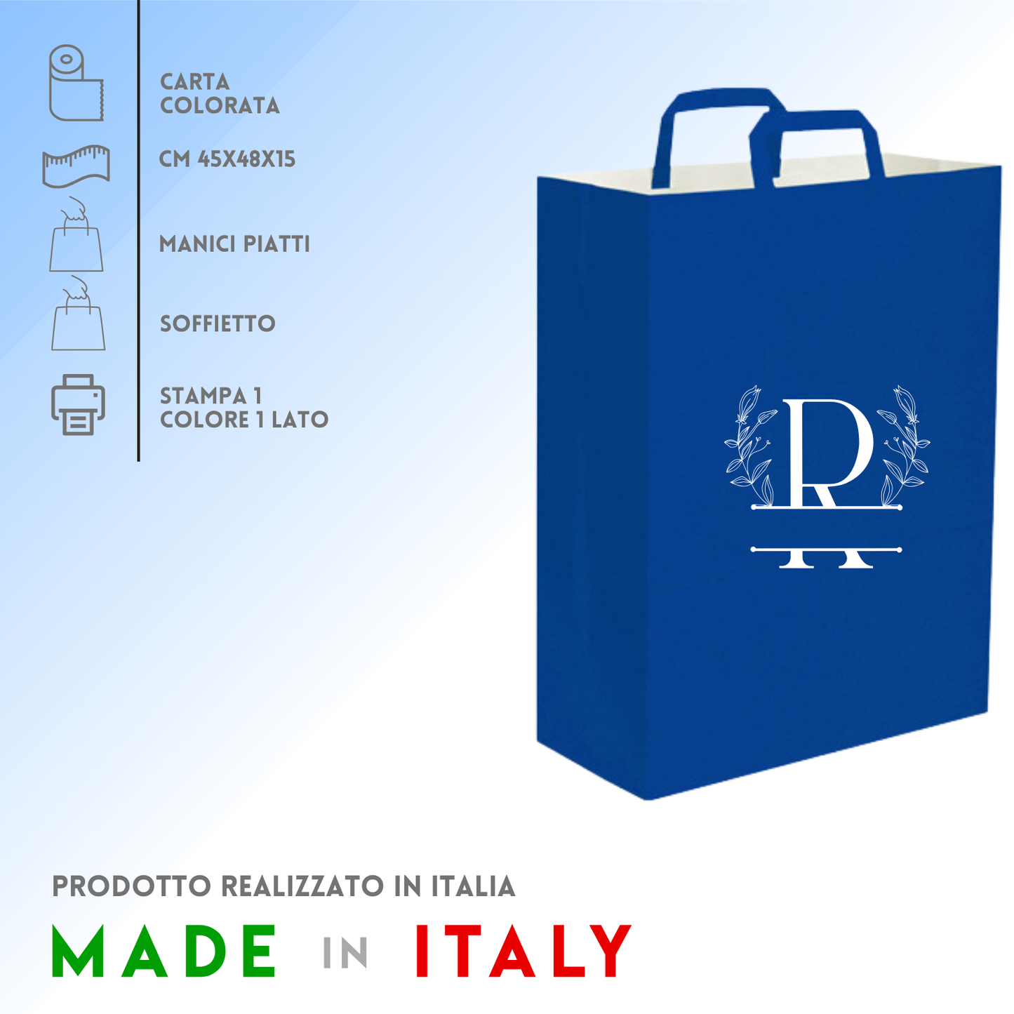 Shopper in carta personalizzate 45x48x15 cm | Cod. PG061