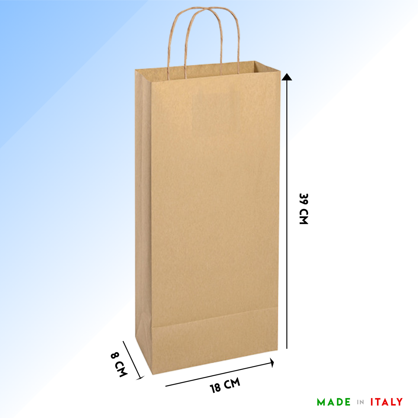 Shopper in carta personalizzate per bottiglie doppia 18x8x39 cm | Cod. PG021