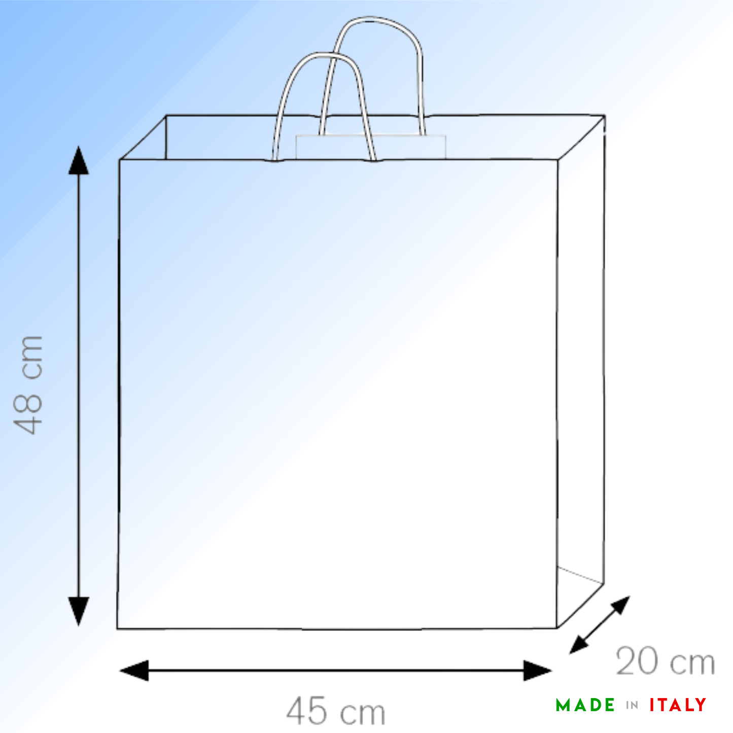 Shopper in carta personalizzate 45x48x20 cm | Cod. PG037