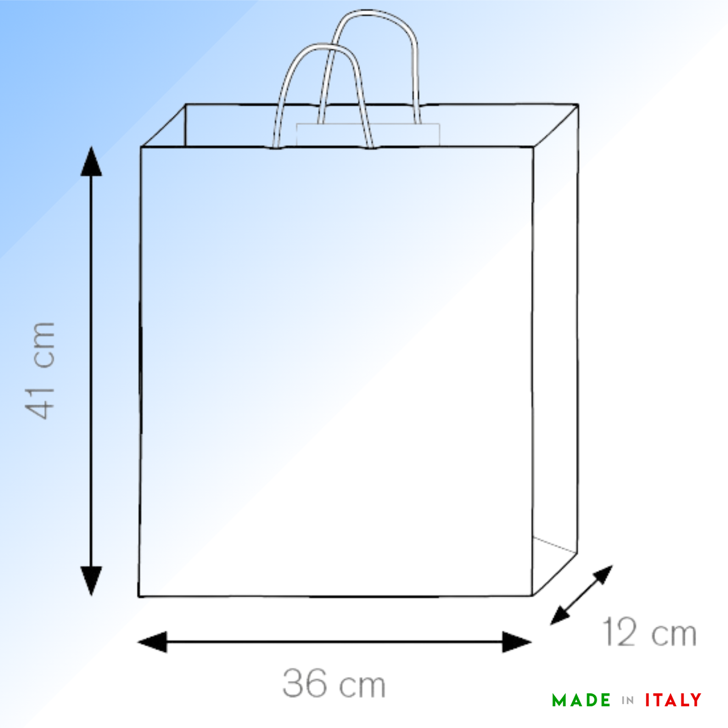 Shopper in carta personalizzate 36x41x12 cm | Cod. PG038