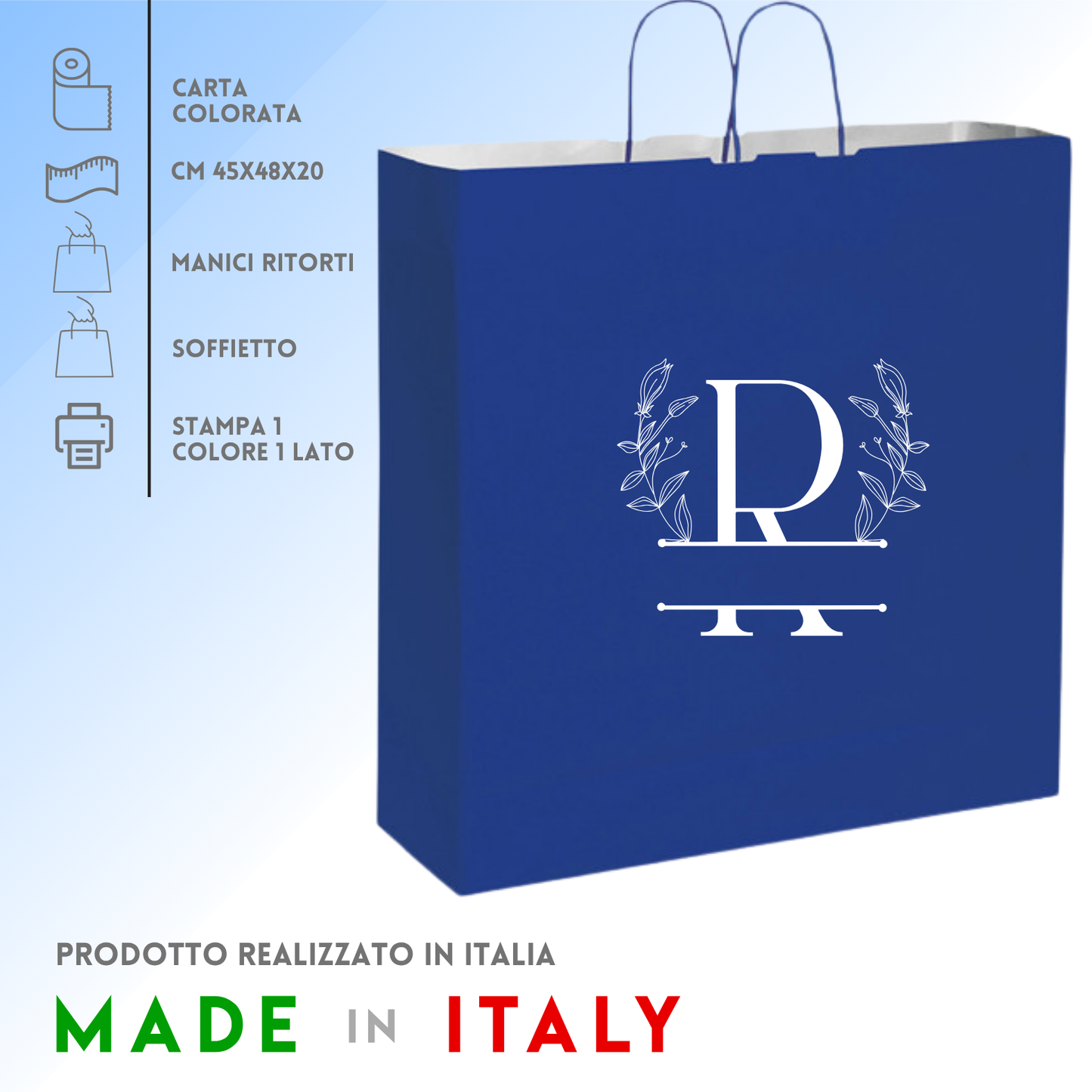 Shopper in carta personalizzate 45x48x20 cm | Cod. PG032