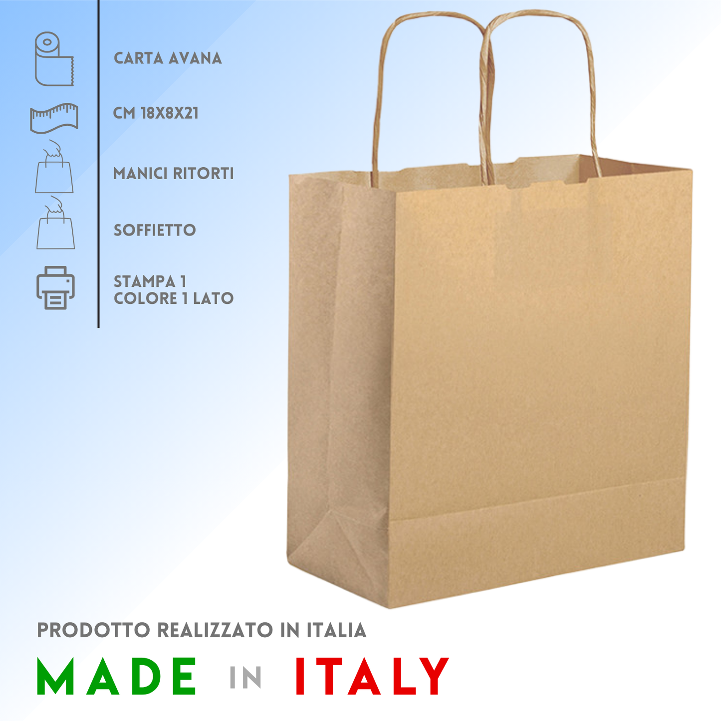 Shopper in carta personalizzate 18x8x21  cm | Cod. PG051