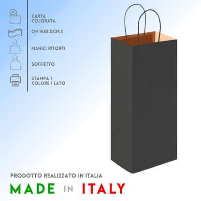 Shopper in carta personalizzate per bottiglie 14x8,5x39,5 cm | Cod. PG018