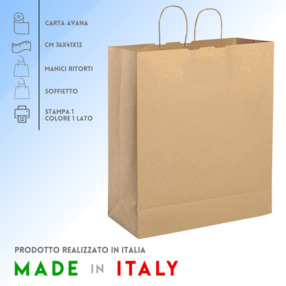 Shopper in carta personalizzate 36x41x12 cm | Cod. PG054