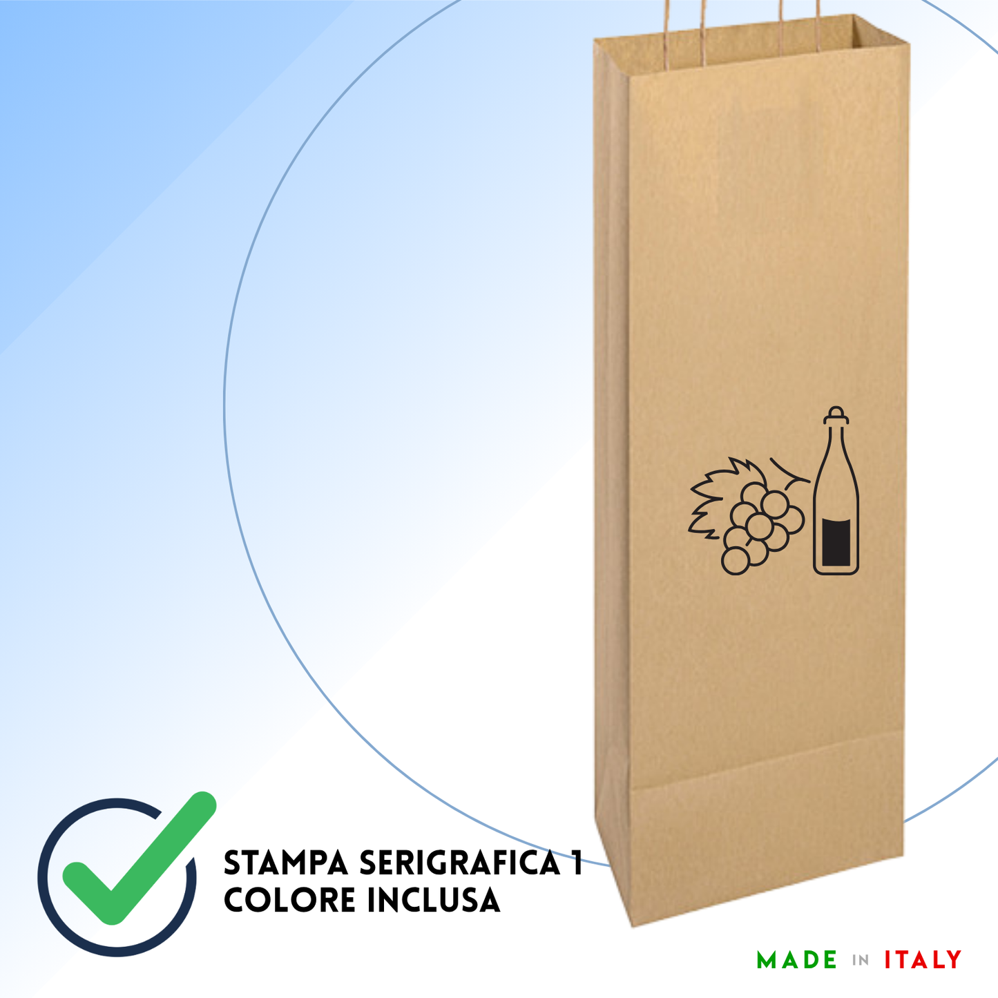 Shopper in carta personalizzate per bottiglie 14x8,5x39,5 cm | Cod. PG020