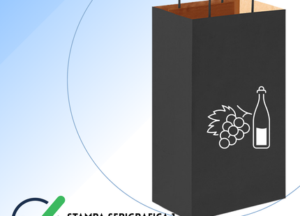 Shopper in carta personalizzate per bottiglie doppia 18x8x39 cm | Cod. PG016