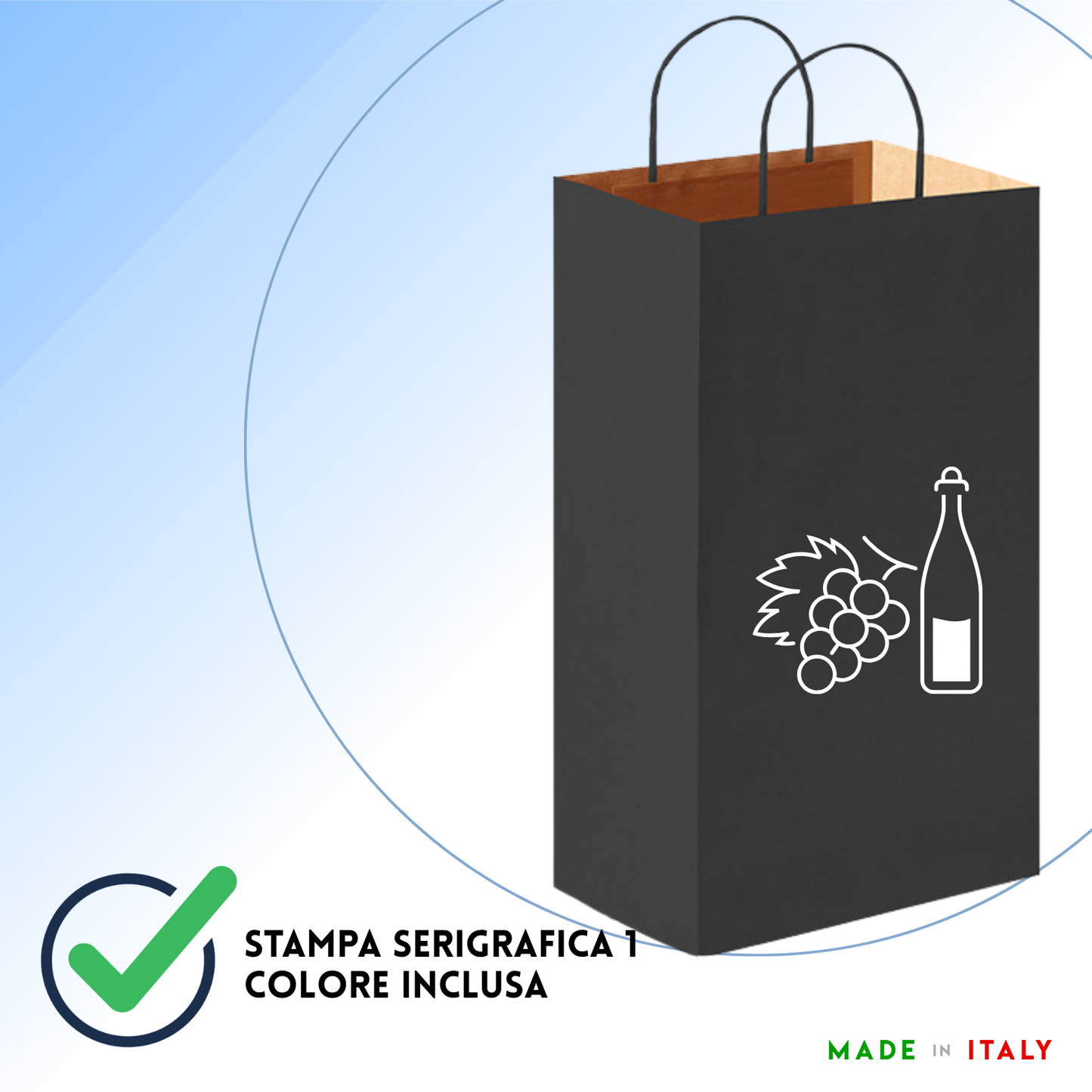 Shopper in carta personalizzate per bottiglie doppia 18x8x39 cm | Cod. PG016