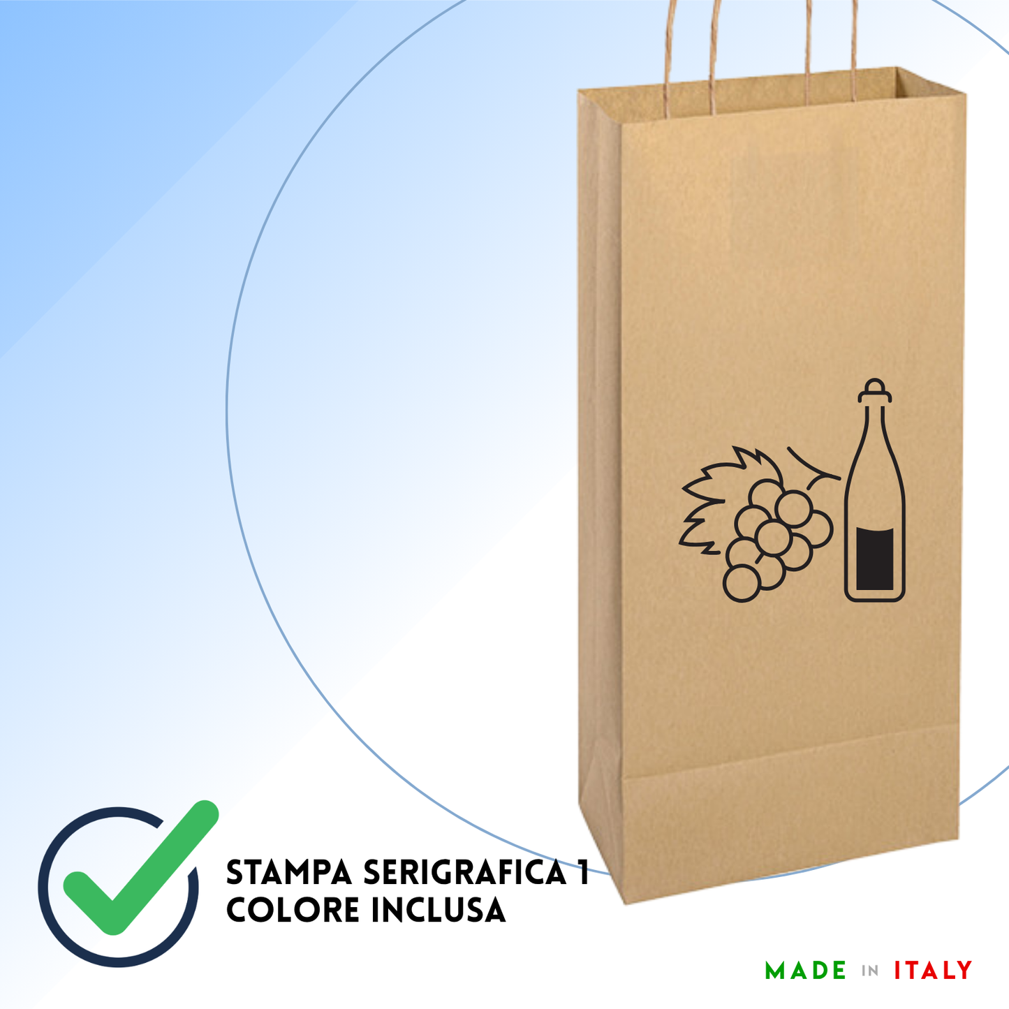 Shopper in carta personalizzate per bottiglie doppia 18x8x39 cm | Cod. PG021