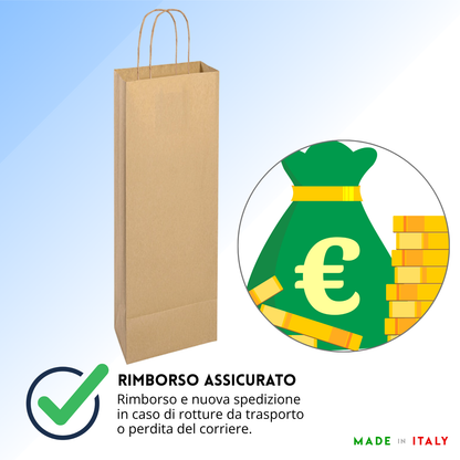 Shopper in carta personalizzate per bottiglie 14x8,5x39,5 cm | Cod. PG020