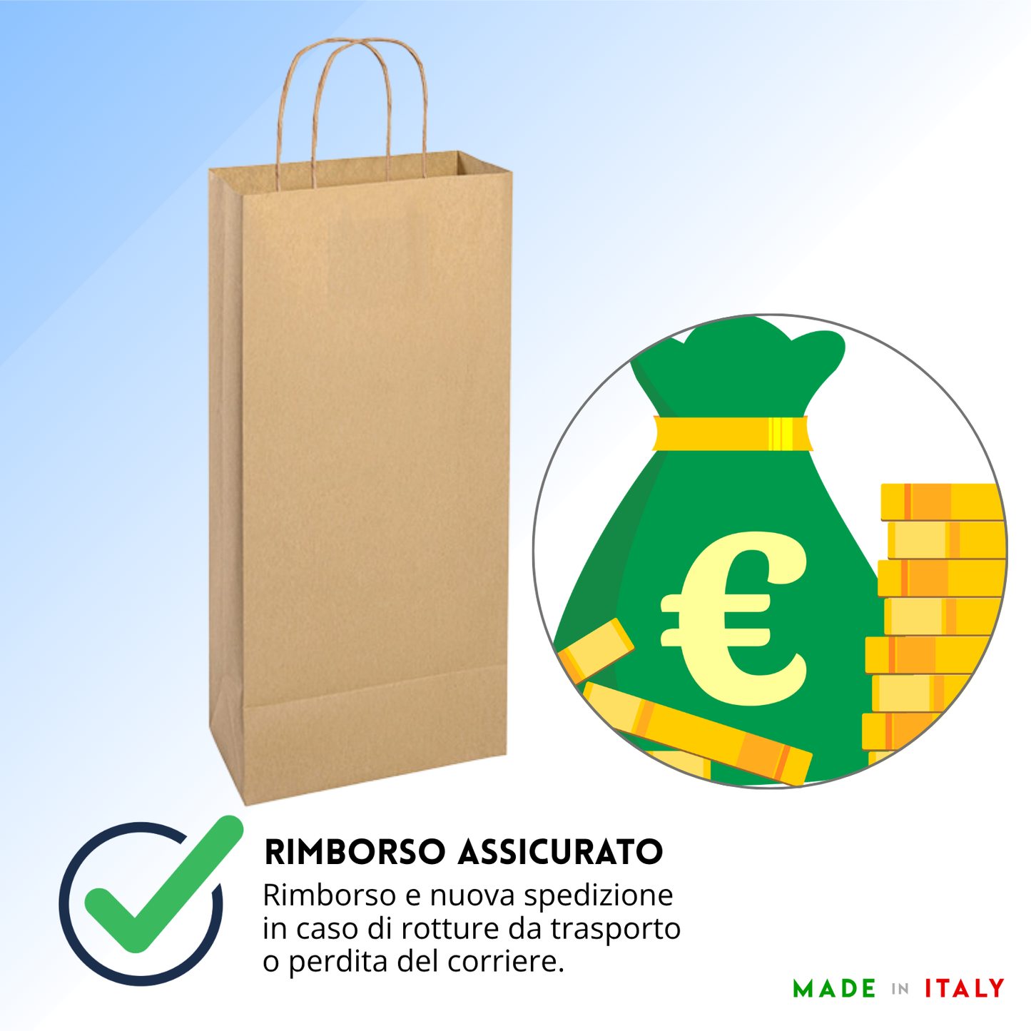 Shopper in carta personalizzate per bottiglie doppia 18x8x39 cm | Cod. PG021