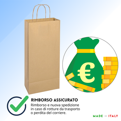 Shopper in carta personalizzate per bottiglie doppia 18x8x39 cm | Cod. PG021