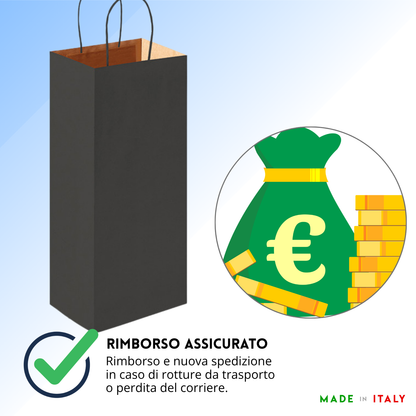 Shopper in carta personalizzate per bottiglie 14x8,5x39,5 cm | Cod. PG018