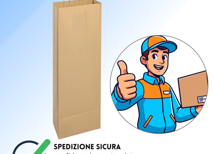 Shopper in carta personalizzate per bottiglie 14x8,5x39,5 cm | Cod. PG020