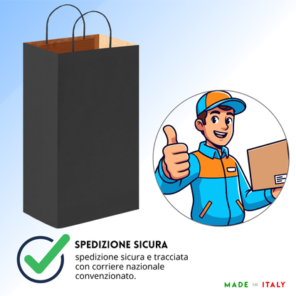 Shopper in carta personalizzate per bottiglie doppia 18x8x39 cm | Cod. PG016
