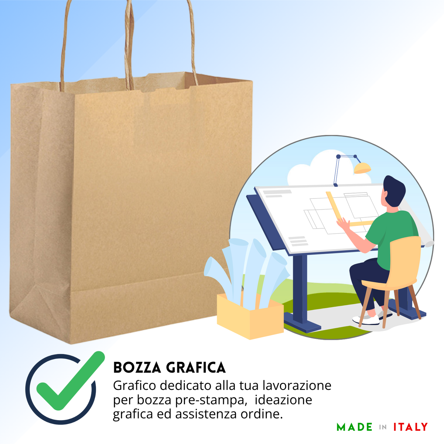 Shopper in carta personalizzate 18x8x21  cm | Cod. PG051