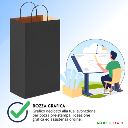 Shopper in carta personalizzate per bottiglie doppia 18x8x39 cm | Cod. PG016