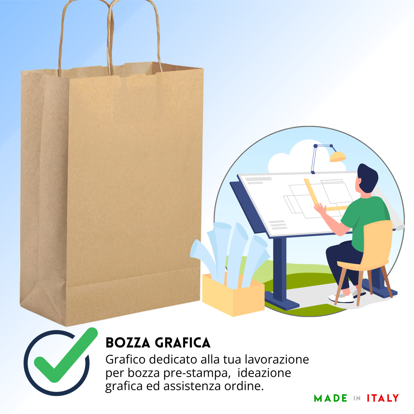 Shopper in carta personalizzate 24x32x10 cm | Cod. PG052