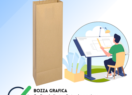 Shopper in carta personalizzate per bottiglie 14x8,5x39,5 cm | Cod. PG020