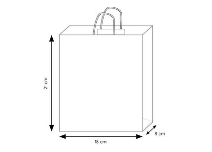 Shopper in carta 18x8x21 cm, modello PG041 per negozi ed eventi