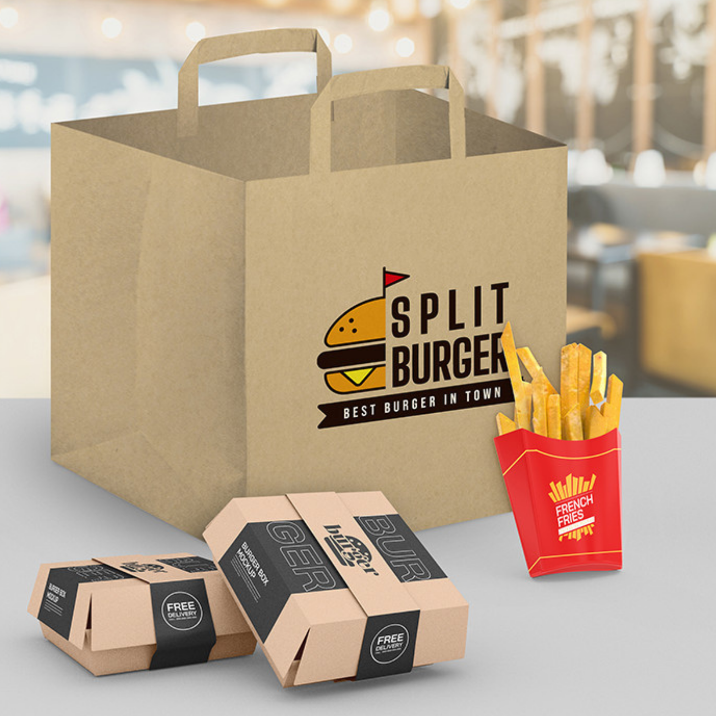 Shopper in carta per take away 32x22x33 cm | Cod. PG022