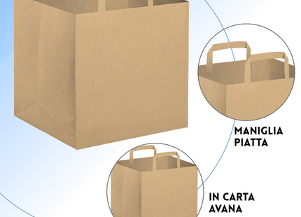 Shopper in carta per take away 26x16x31 cm | Cod. PG025