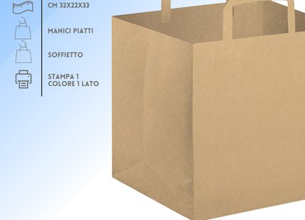 Shopper in carta per take away 26x16x31 cm | Cod. PG025