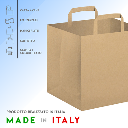 Shopper in carta per take away 32x22x33 cm | Cod. PG022