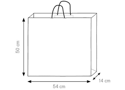 Shopper in carta 52x49.5x12 cm, modello PG031 per negozi ed eventi