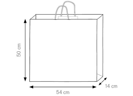 Shopper in carta 54x48.5x14 cm, modello PG036 per negozi ed eventi
