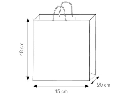 Shopper in carta 45x48x20 cm, modello PG037 per negozi ed eventi
