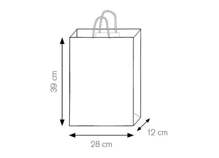 Shopper in carta 28x40x10 cm, modello PG039 per negozi ed eventi