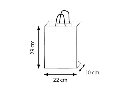 Shopper in carta 22x29x10 cm, modello PG064 per negozi ed eventi