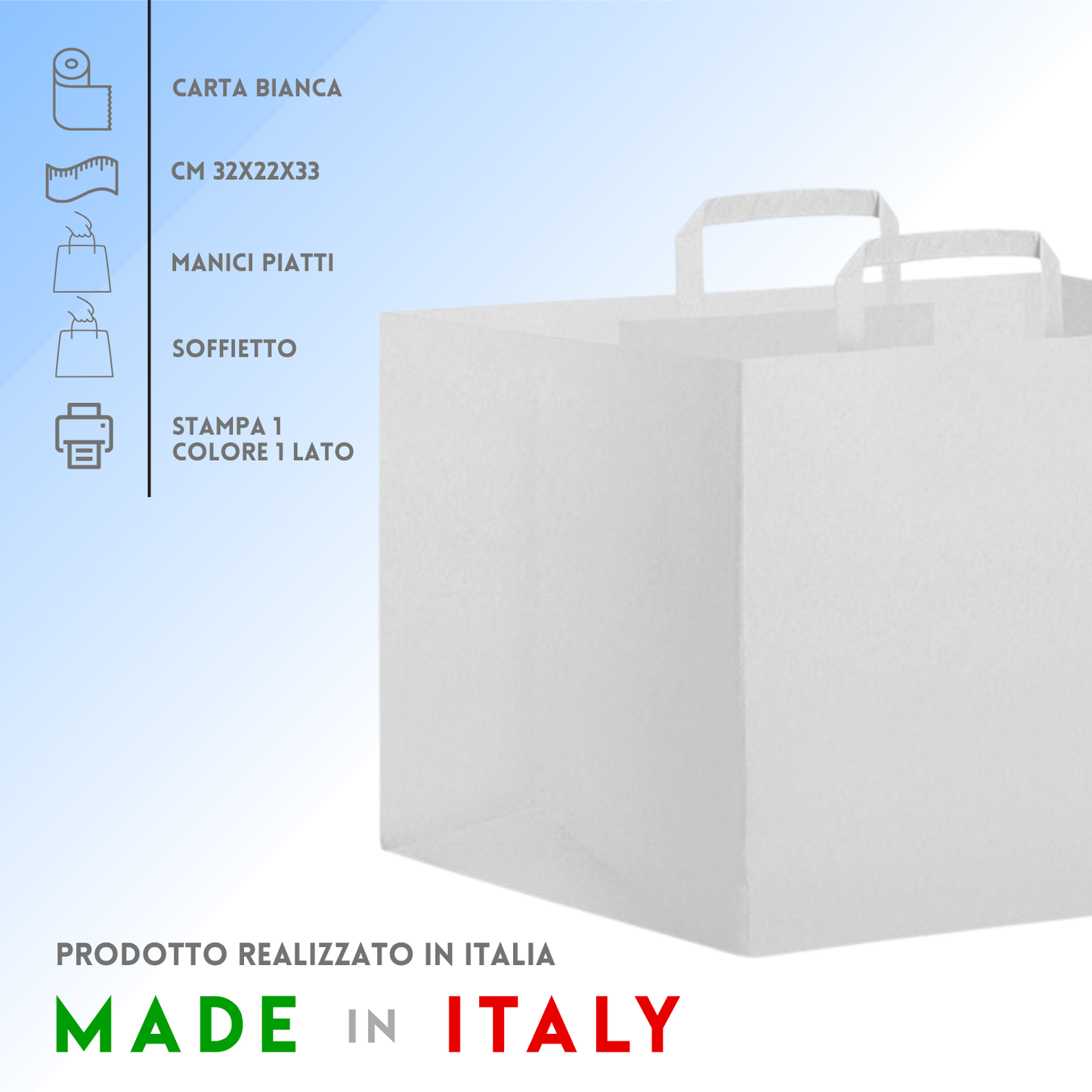 Shopper in carta per take away 26x16x31 cm | Cod. PG019