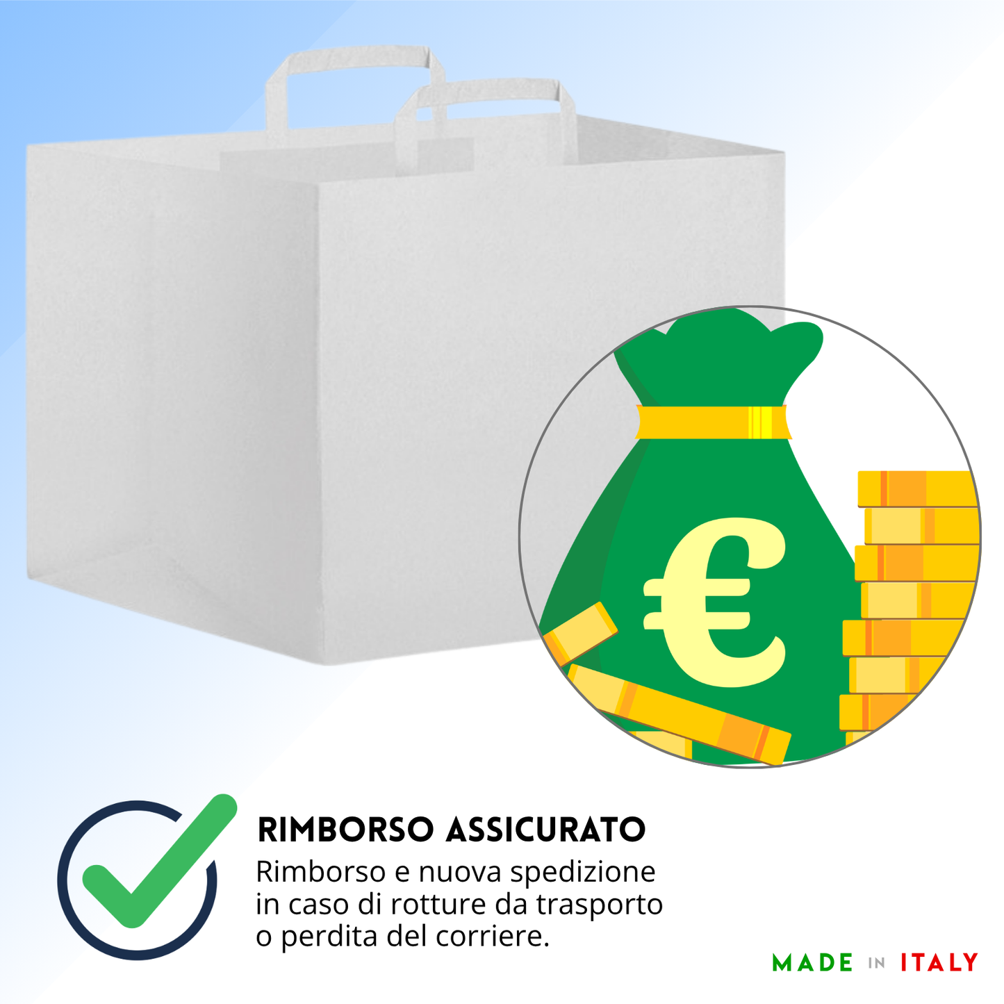 Shopper in carta per take away 26x16x31 cm | Cod. PG019