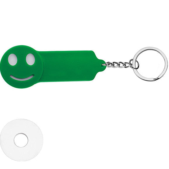Portachiavi personalizzato con gettone per carrello - Smile