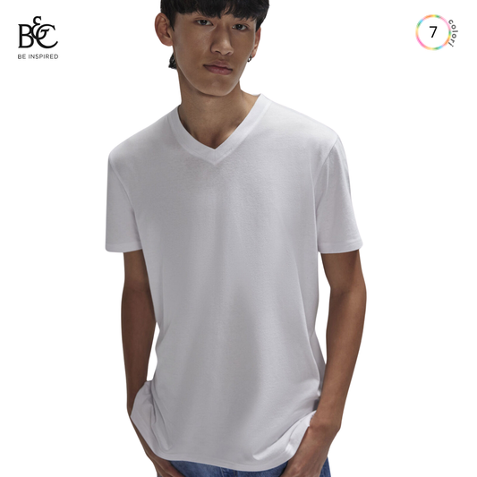 T-shirt collo a V in single Jersey pre-ristretto | Cod. BCTU008