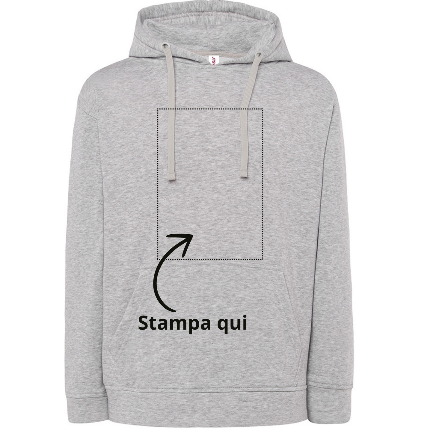 Felpa unisex personalizzata con cappuccio | Cod. JTSWKNG